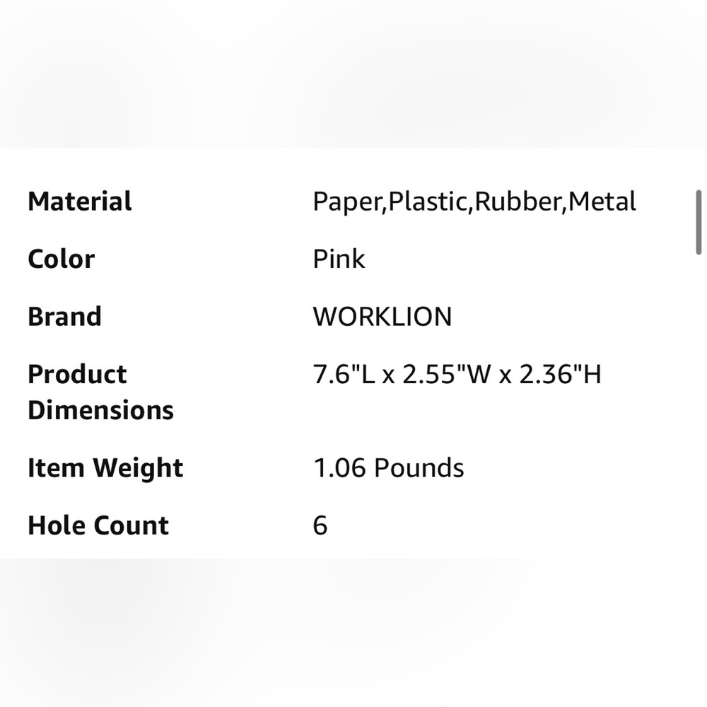 Worklion adjustable 6-hole punch for A4, A5, & A6 - 6 sheet capacity NEW - Picture 7 of 10